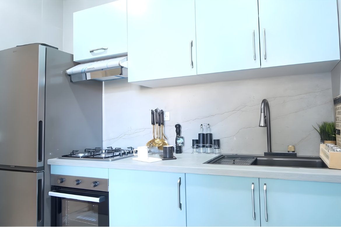 Cuisine dans un appartement de la résidence glorious parck