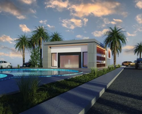 Piscine et salle de sport dans un projet villa dans la plage d'ACHAKAR